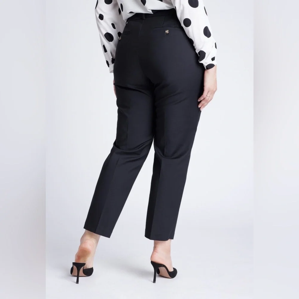 Eloquii Kady Fit Double-Weave Pant Black Plus Size 18R NWT